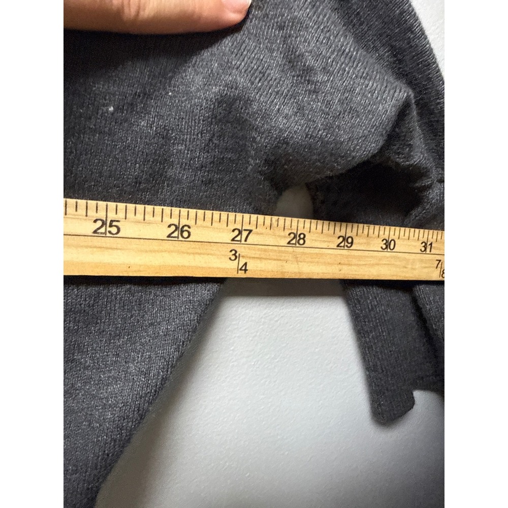 Democracy Angora Open-Front Knit Cardigan Womens Large Charcoal Cozy Minimalist - Picture 6 of 7